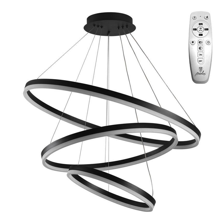 Brilagi - Suspension LED dimmable sur câble CIRCLE LED/125W/230V 3000-6500K Ø 80 cm noir + télécommande