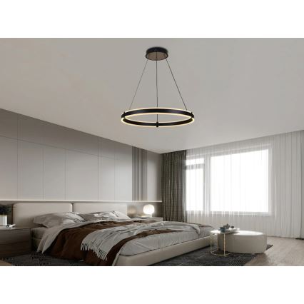 Brilagi - Suspension dimmable sur câble CIRCLE LED/85W/230V 3000-6500K Ø 60 cm noir/doré + télécommande