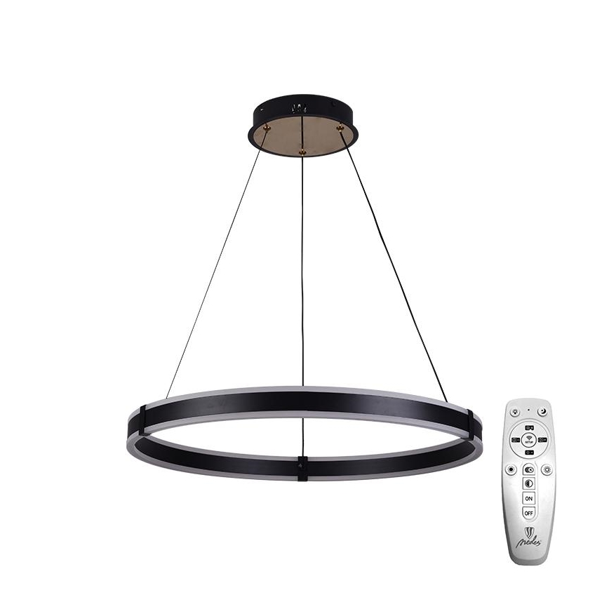 Brilagi - Suspension dimmable sur câble CIRCLE LED/85W/230V 3000-6500K Ø 60 cm noir/doré + télécommande