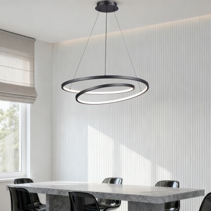 Brilagi - Suspension LED dimmable sur câble TWISTER LED/75W/230V 3000-6000K Ø 70 cm noire + télécommande
