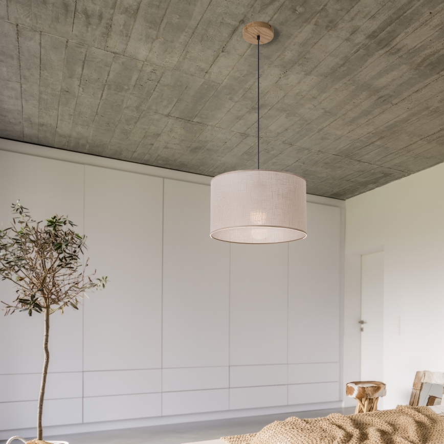 Brilagi - LED Suspension filaire ANTHONY 1xE27/60W/230V chêne/beige