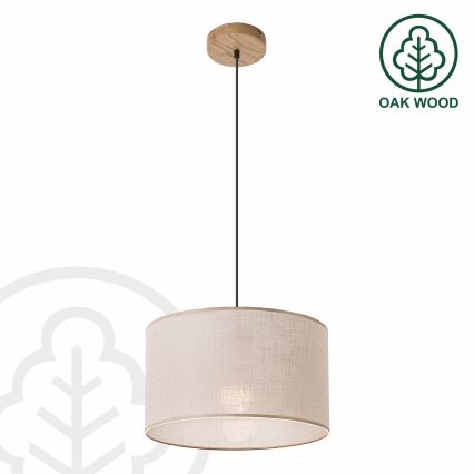 Brilagi - LED Suspension filaire ANTHONY 1xE27/60W/230V chêne/beige
