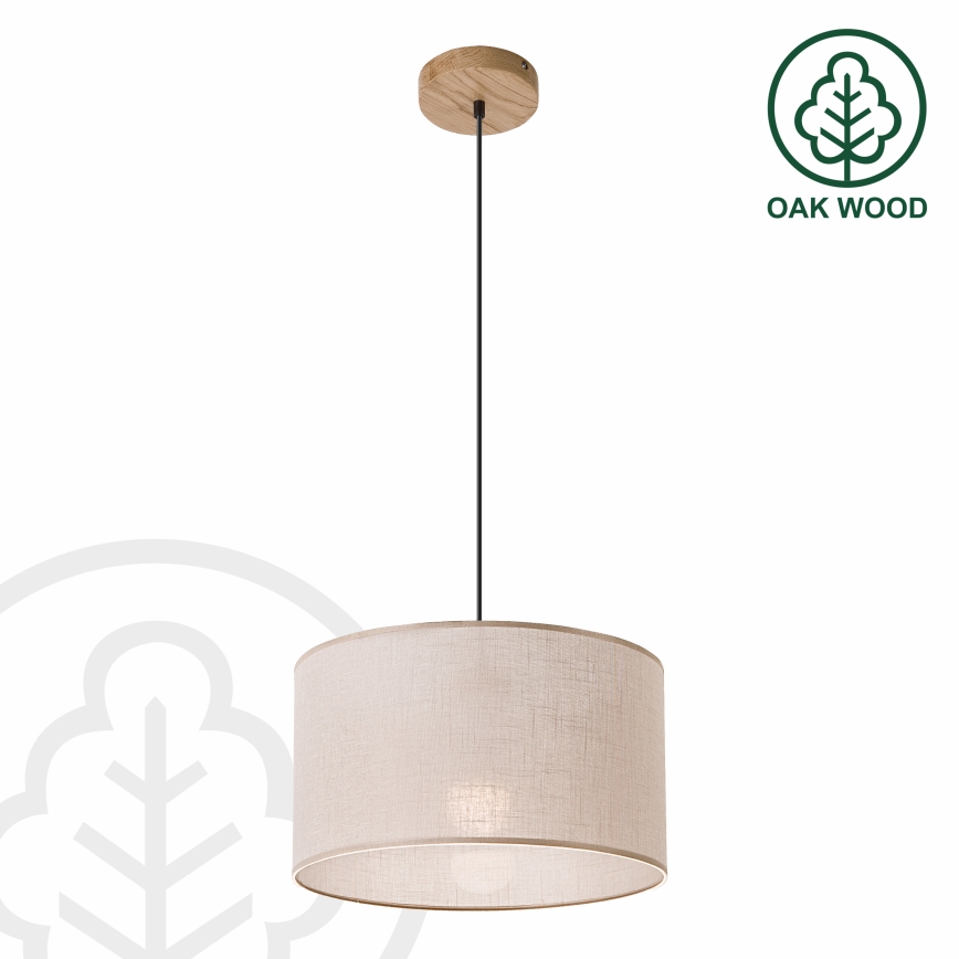Brilagi - LED Suspension filaire ANTHONY 1xE27/60W/230V chêne/beige