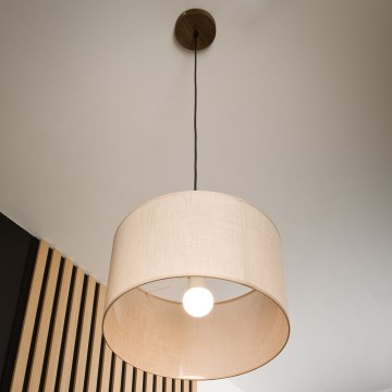 Brilagi - LED Suspension filaire ANTHONY 1xE27/60W/230V chêne noyer/beige