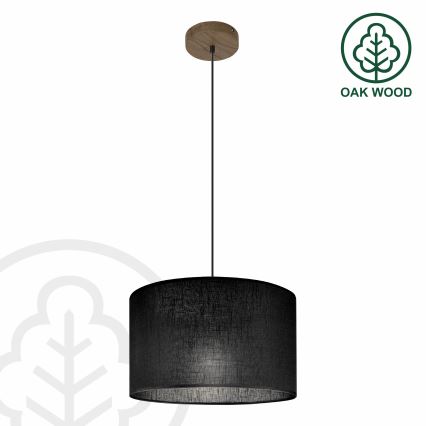 Brilagi - LED Suspension filaire ANTHONY 1xE27/60W/230V chêne noyer/noir