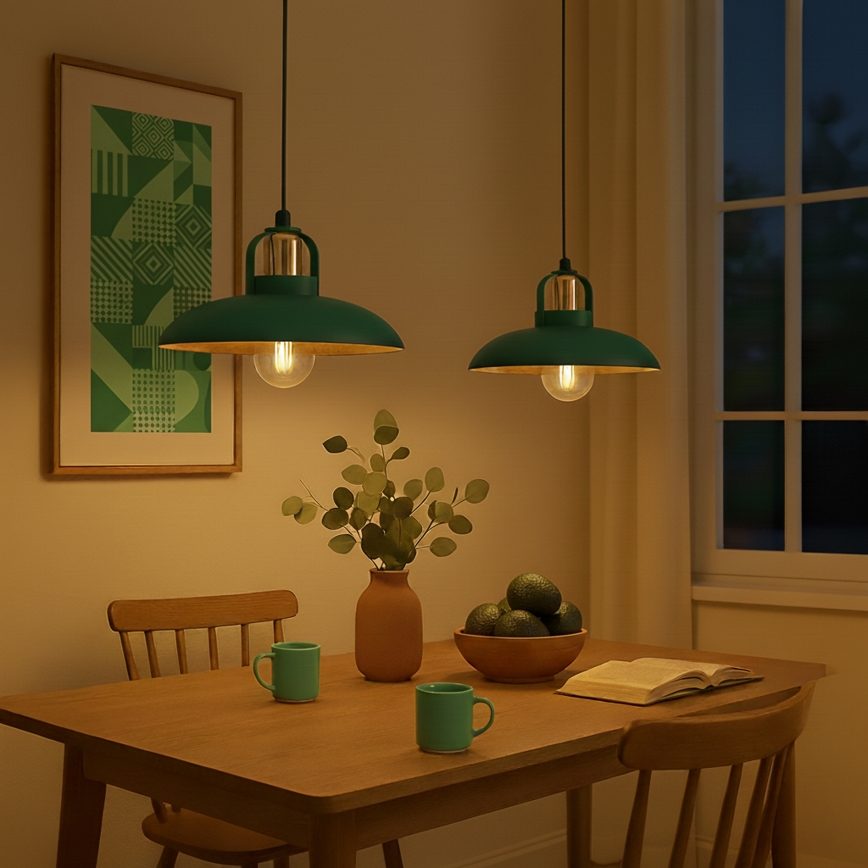 Brilagi - LED Suspension filaire FLAMENGO 2xE27/60W/230V vert