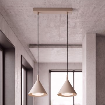 BRILAGI - LED Suspension sur câble CONE DOUBLE 2xGX53/15W/230V beige