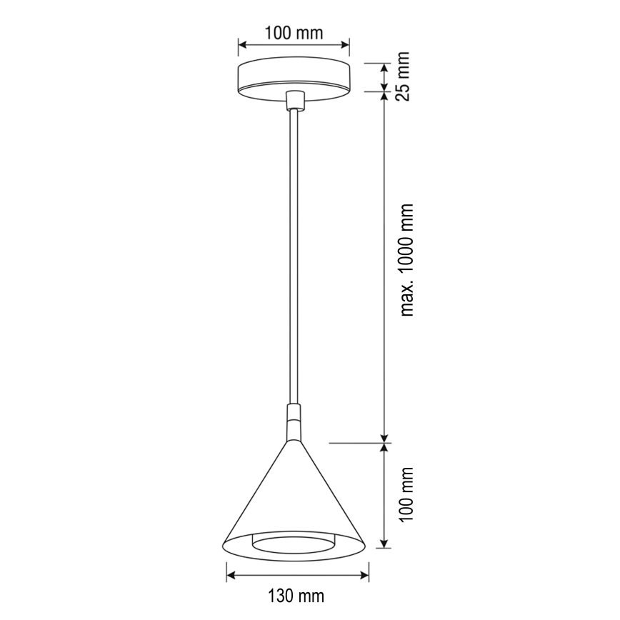 BRILAGI - LED Suspension sur câble CONE SINGLE 1xGX53/15W/230V blanche