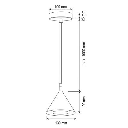 BRILAGI - LED Suspension sur câble CONE SINGLE 1xGX53/15W/230V dorée