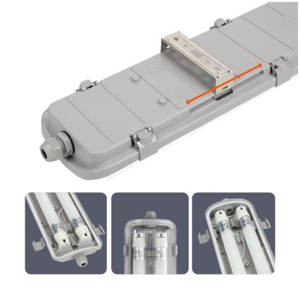 BRILAGI - LED-technische, staubdichte Leuchtstoffleuchte OPTIMA T8 2xG13/18W/230V 4000K IP65 128 cm