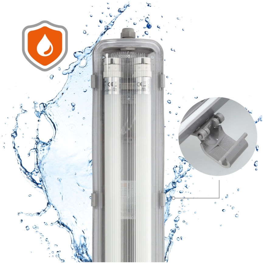 BRILAGI - luminaire LED technique et étanche à la poussière OPTIMA T8 2xG13/18W/230V 4000K IP65 128 cm - palette 110 unités