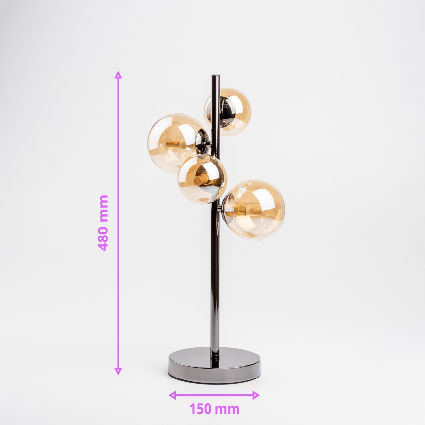 Brilagi - LED-Tischlampe MILLA 4xG9/3W/230V schwarz/chrom/gold