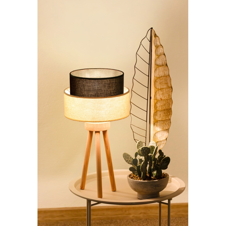 Brilagi - LED-Tischleuchte BOHO STYLE 1xE27/15W/230V cremefarben/braun
