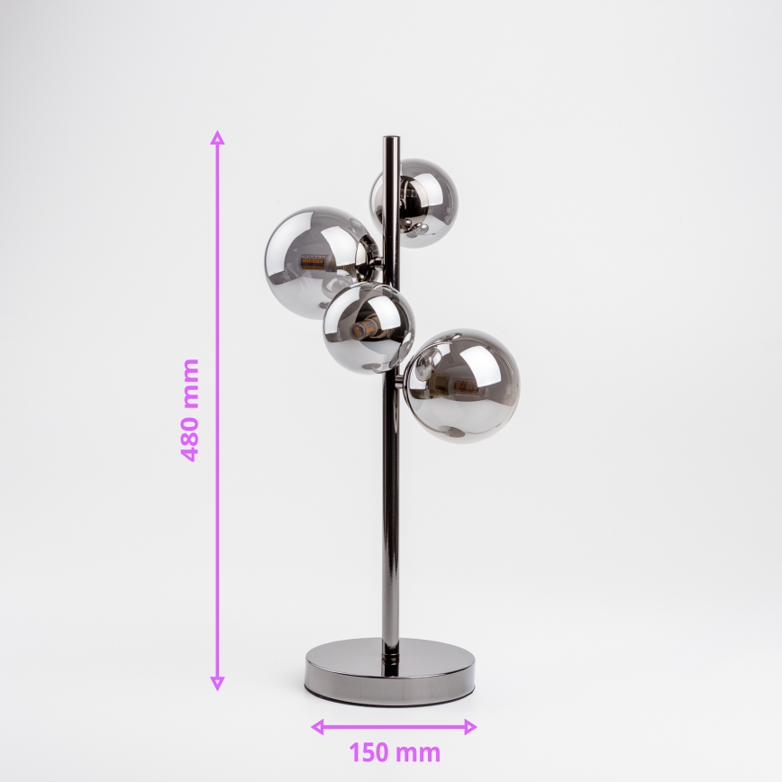 Brilagi - LED-Tischleuchte MILLA 4xG9/3W/230V glänzendes Chrom/rauchig