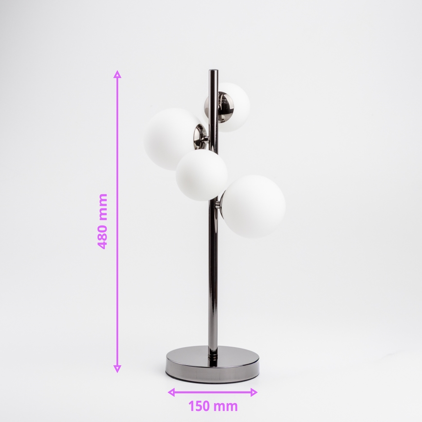 Brilagi - LED-Tischleuchte MILLA 4xG9/3W/230V glänzendes Chrom/weiß