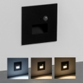 Brilagi - LED-Treppenleuchte mit Bewegungs- und Dämmerungssensor JACK, LED/3W/230V, 3000/4000/6500K, IP65, schwarz