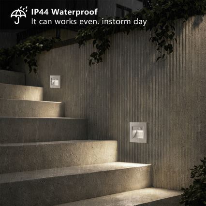 Brilagi - LED-Treppenleuchte mit Sensor STEP LIGHT LED/1,5W/230V IP44 silber