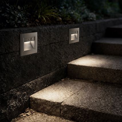 Brilagi - LED-Treppenleuchte mit Sensor STEP LIGHT LED/1,5W/230V IP44 silber