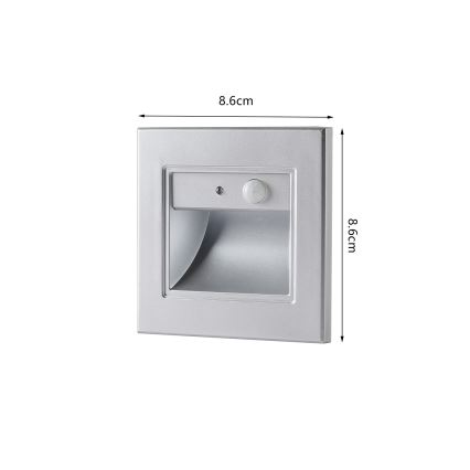 Brilagi - LED-Treppenleuchte mit Sensor STEP LIGHT LED/1,5W/230V IP44 silber