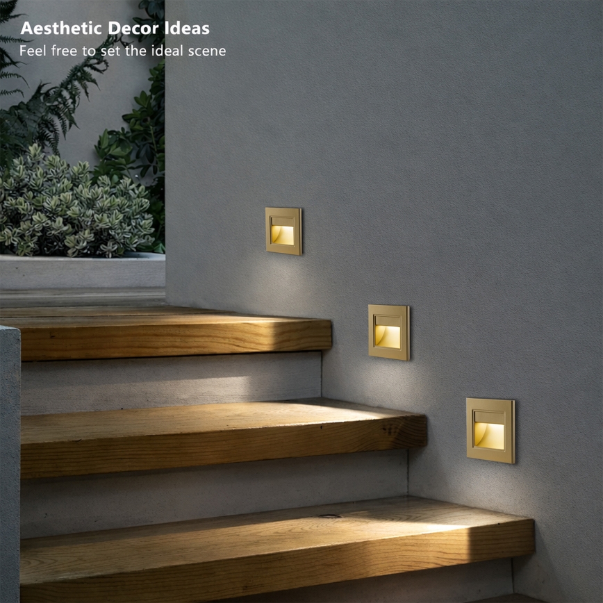 Brilagi - LED-Treppenleuchte STEP LIGHT LED/1,5W/230V IP44 gold