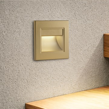 Brilagi - LED-Treppenleuchte STEP LIGHT LED/1,5W/230V IP44 goldfarben