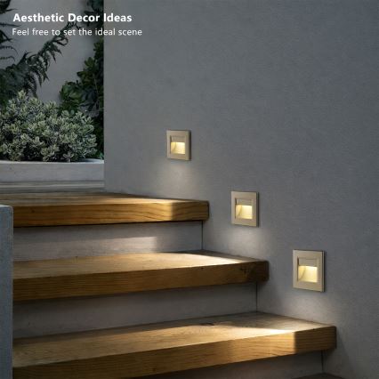 Brilagi - LED-Treppenleuchte STEP LIGHT LED/1,5W/230V IP44 goldfarben