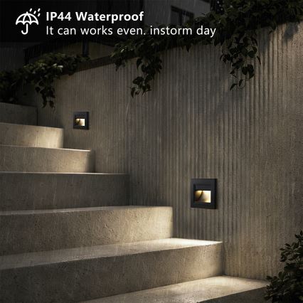 Brilagi - LED-Treppenleuchte STEP LIGHT LED/1,5W/230V IP44 schwarz