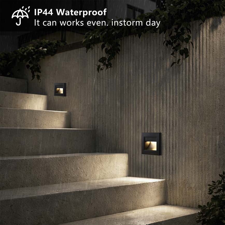 Brilagi - LED-Treppenleuchte STEP LIGHT LED/1,5W/230V IP44 schwarz