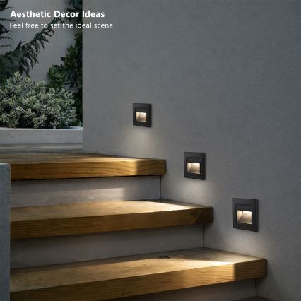 Brilagi - LED-Treppenleuchte STEP LIGHT LED/1,5W/230V IP44 schwarz