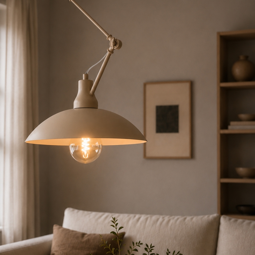 Brilagi - LED verstellbare Stangen-Pendelleuchte IRONBEAM 1xE27/60W/230V beige