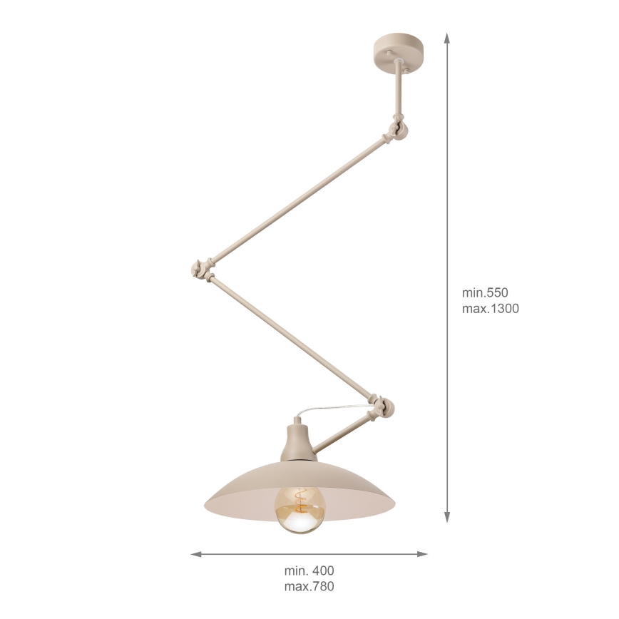 Brilagi - LED verstellbare Stangen-Pendelleuchte IRONBEAM 1xE27/60W/230V beige