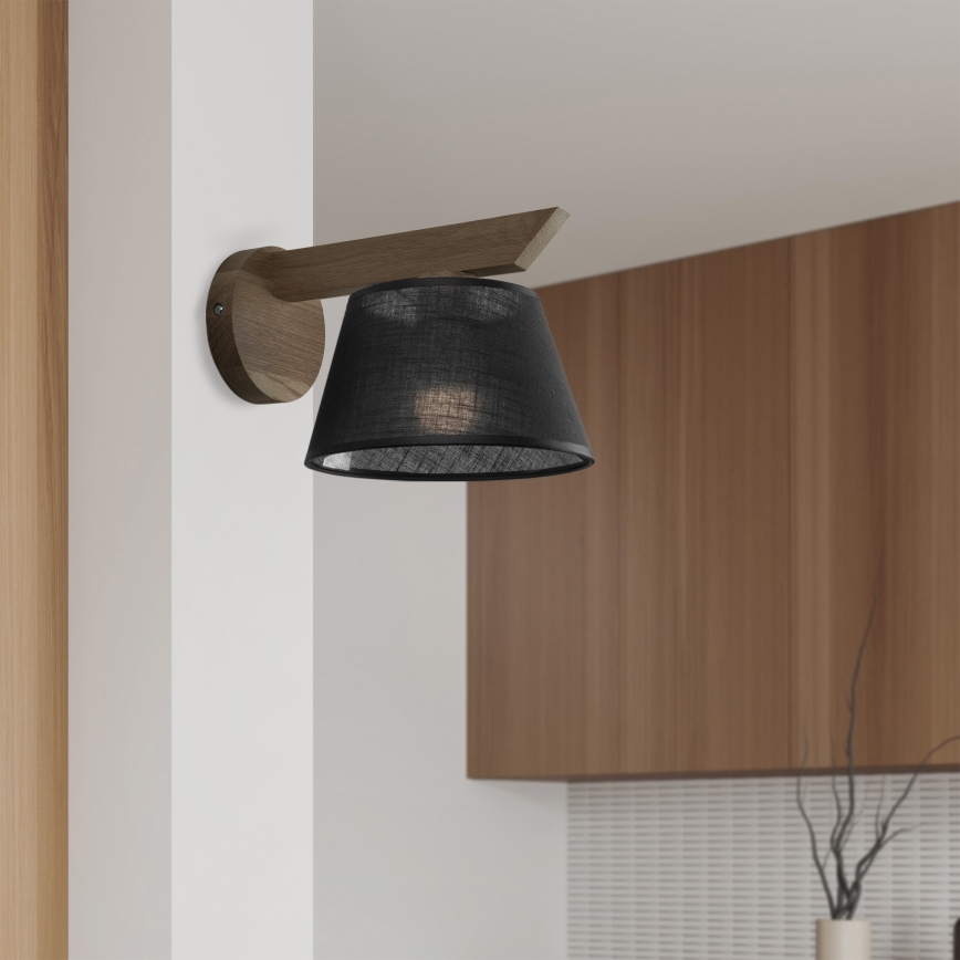 Brilagi - LED Wandleuchte ANTHONY 1xE14/40W/230V Eiche Nussbaum/Schwarz