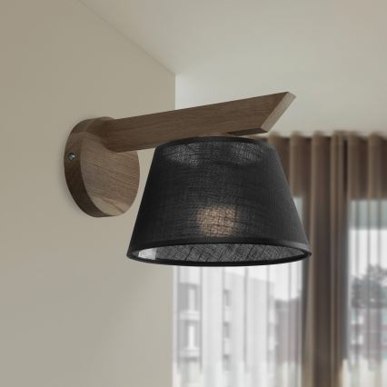 Brilagi - LED Wandleuchte ANTHONY 1xE14/40W/230V Eiche Nussbaum/Schwarz