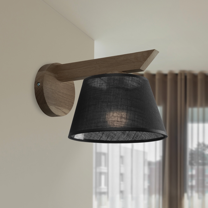 Brilagi - LED Wandleuchte ANTHONY 1xE14/40W/230V Eiche Nussbaum/Schwarz