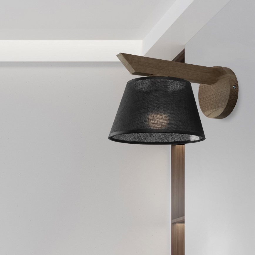 Brilagi - LED Wandleuchte ANTHONY 1xE14/40W/230V Eiche Nussbaum/Schwarz