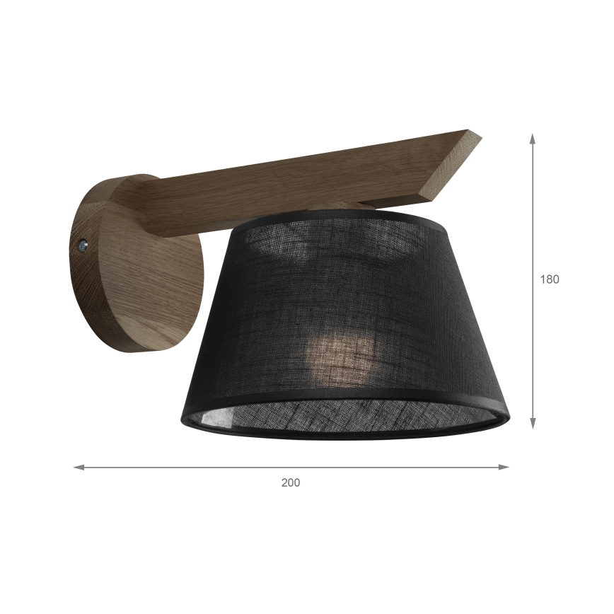 Brilagi - LED Wandleuchte ANTHONY 1xE14/40W/230V Eiche Nussbaum/Schwarz