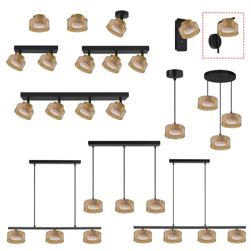 Brilagi - LED Wandleuchte AURA LUX 1xGX53/30W/230V schwarz/gold