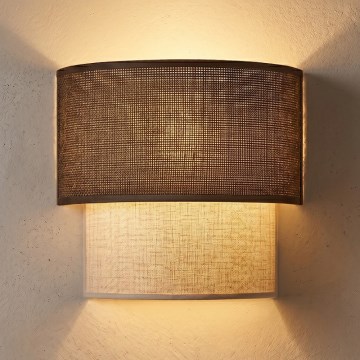 Brilagi - LED-Wandleuchte BOHO ECO 1xE27/10W/230V braun/cremefarben