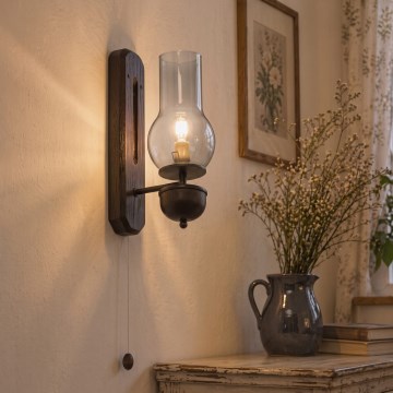 BRILAGI - LED-Wandleuchte COTTAGE 1xE14/40W/230V Buche/rauchgrau