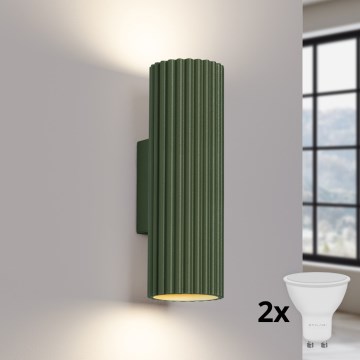 Brilagi - LED-Wandleuchte CRESTO 2xGU10/10W/230V 20 cm grün