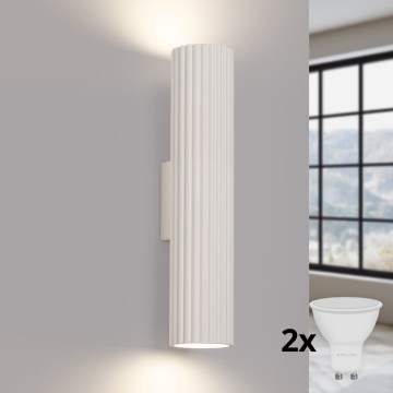 Brilagi - LED-Wandleuchte CRESTO 2xGU10/10W/230V 30 cm cremefarben