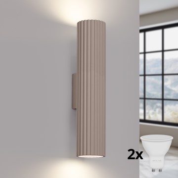 Brilagi - LED-Wandleuchte CRESTO 2xGU10/10W/230V 30 cm taupe