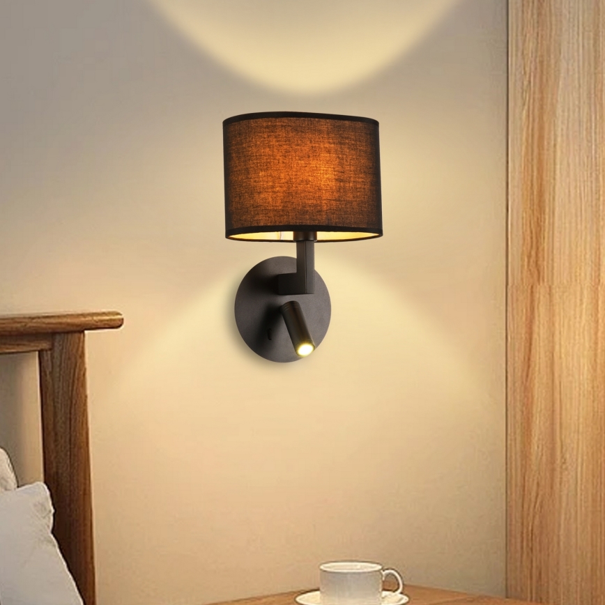 Brilagi - LED-Wandleuchte DAYA 1xE14/40W/230V + LED/3W schwarz