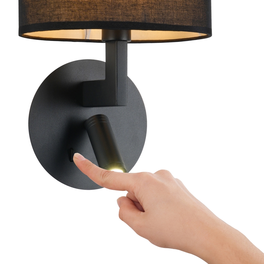 Brilagi - LED-Wandleuchte DAYA 1xE14/40W/230V + LED/3W schwarz