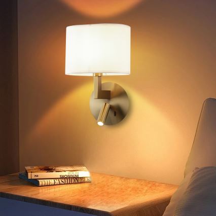 Brilagi - LED-Wandleuchte DAYA 1xE14/40W/230V + LED/3W weiß/matt Chrom