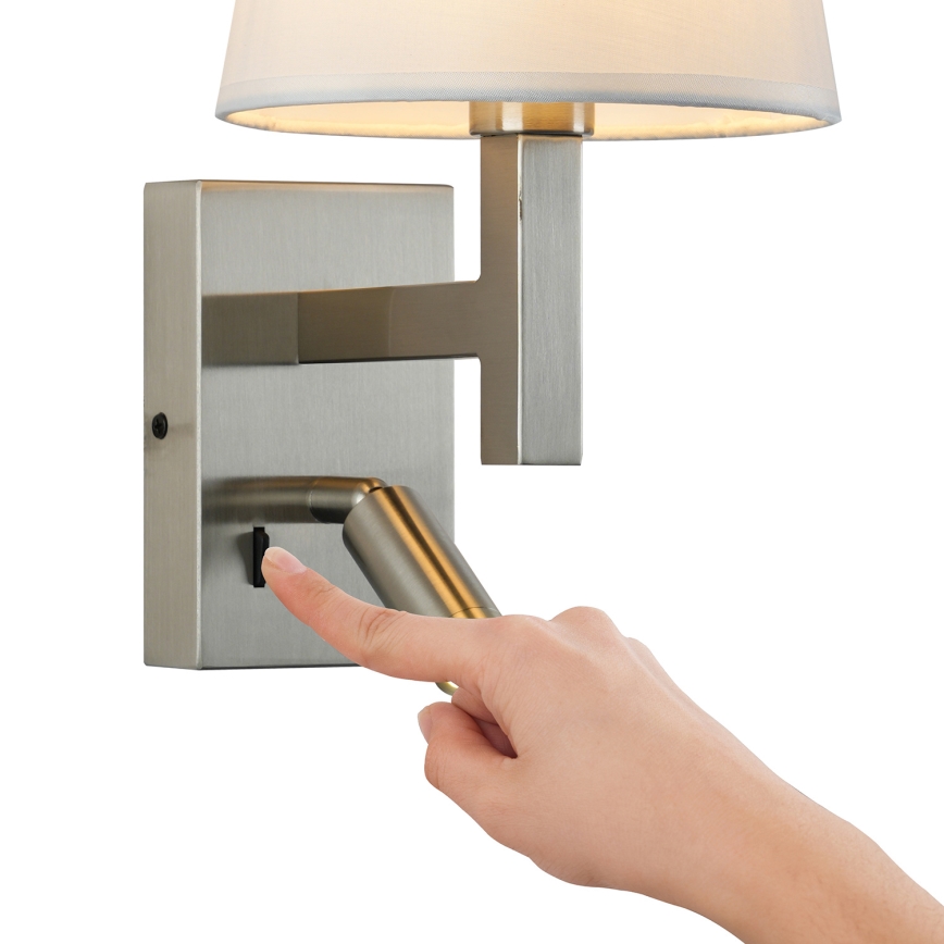 Brilagi - LED-Wandleuchte DEYA 1xE14/40W/230V + LED/3W weiß/matt Chrom