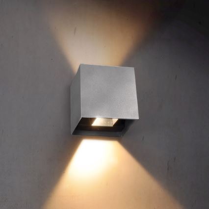 Brilagi - LED-Wandleuchte für den Außenbereich CUBE LED/6W/230V grau IP54