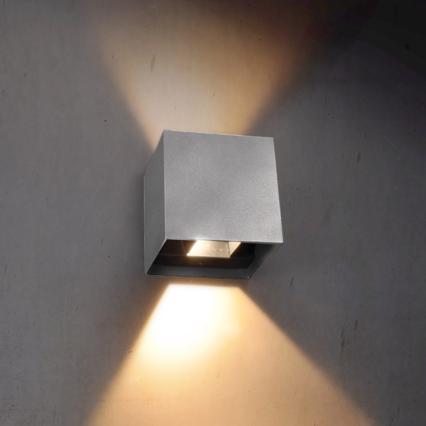 Brilagi - LED-Wandleuchte für den Außenbereich CUBE LED/6W/230V grau IP54