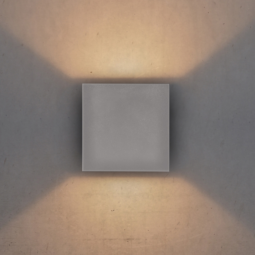 Brilagi - LED-Wandleuchte für den Außenbereich CUBE LED/6W/230V grau IP54