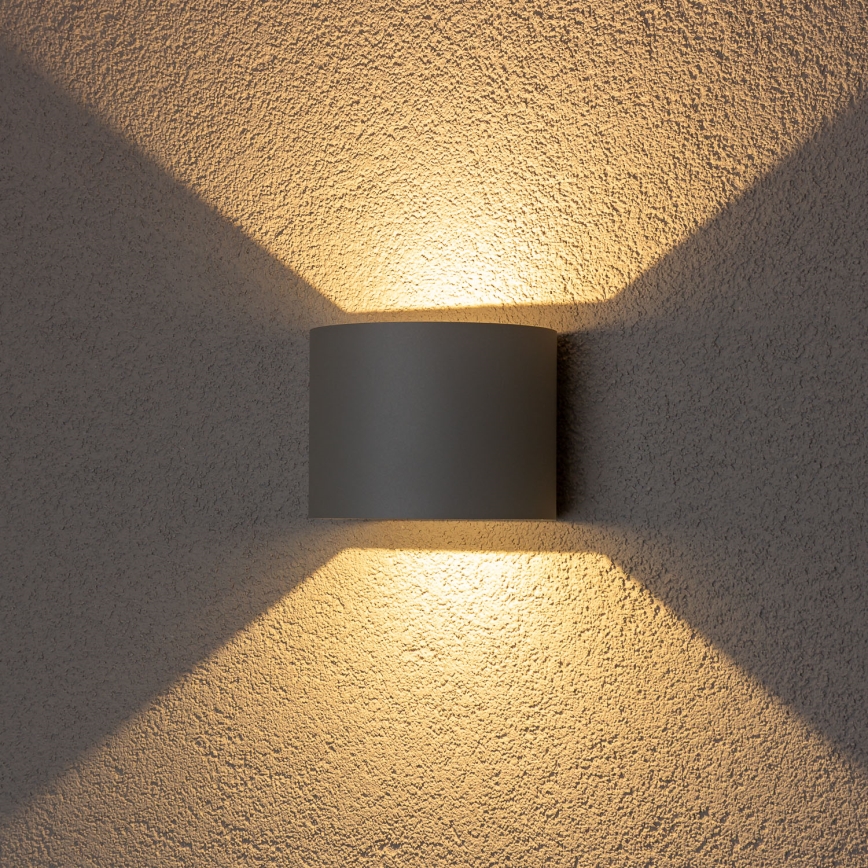 Brilagi - LED-Wandleuchte für den Außenbereich RONDO LED/6W/230V grau IP54